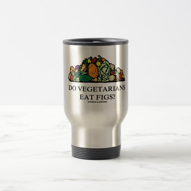 Caneca Térmica Os vegetarianos comem figos? (Pilha dos vegetais) (Centro)