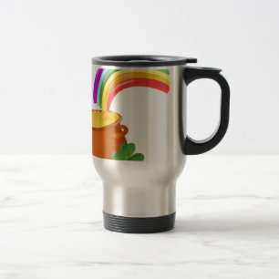 Caneca Térmica Ouro Arco-íris Sorte Irlandesa Céu Irlanda Colorid