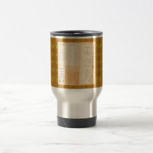 Caneca Térmica Ouro cura de REIKI: Ouro do CRISTAL dos sinais dos