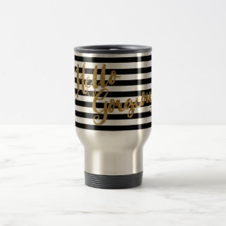 Caneca Térmica Ouro Hello Gorgeous Stripes