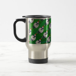 Caneca Térmica Ovelhas bonitas em Santa Chapéu em Verde