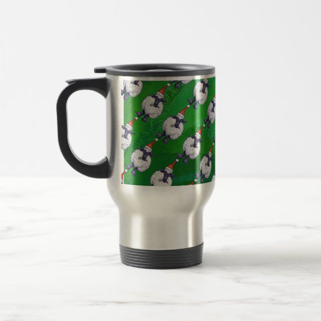 Caneca Térmica Ovelhas bonitas em Santa Chapéu em Verde (Esquerda)