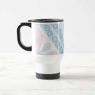 Caneca Térmica padrão azul em forma de diamante