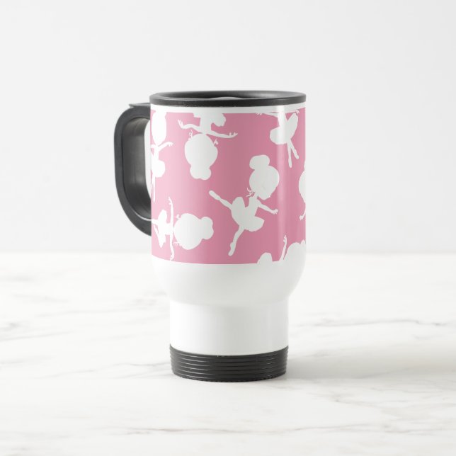 Caneca Térmica Padrão Ballerina, Meninas Balés, Dança Balé (Frente Esquerda)