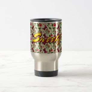Caneca Térmica Padrão contínuo de cerejeira borboleta floral pers