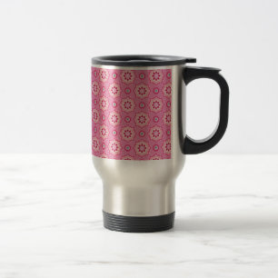 Caneca Térmica Padrão Cor-de-Rosa e Florido