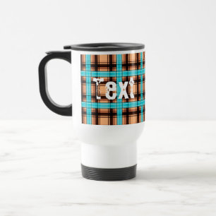 Caneca Térmica Padrão de abstrato com linha de xadrez sem costur