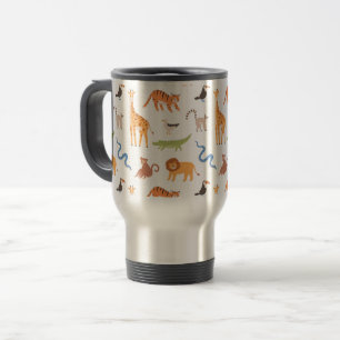 Caneca Térmica Padrão de Animais Selvagens Selvagens Tropicais Sa