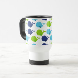 Caneca Térmica Padrão De Baleias, Baleias Cutas, Animais Do Mar