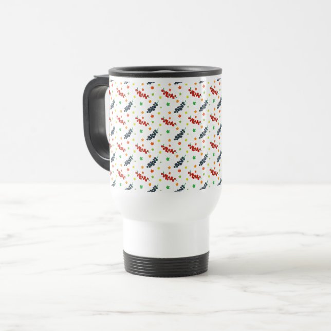 Caneca Térmica Padrão De Berries, Morango, Amorango, Fruta (Frente Esquerda)