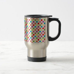 Caneca Térmica Padrão de bolinhas arco-íris coloridas