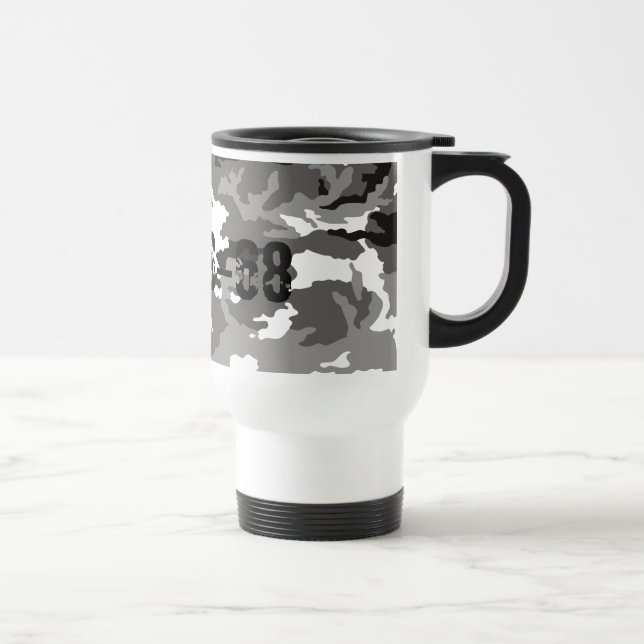 Caneca Térmica Padrão de camuflagem de cinzas (Direita)