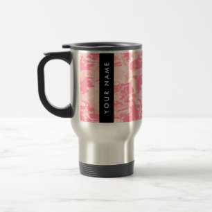 Caneca Térmica Padrão de Camuflagem Rosa, Seu nome, Personalize