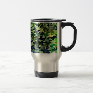 Caneca Térmica Padrão de Camuflagem Verde e Azul