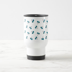 Caneca Térmica Padrão de Cereja Azul