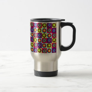 Caneca Térmica Padrão de Círculos Coloridos