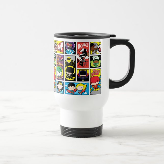 Caneca Térmica Padrão de Compilação da Liga da Justiça Chibi (Direita)
