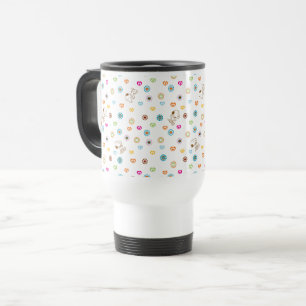 Caneca Térmica Padrão de Corações Coloridos Esnoopy