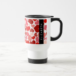 Caneca Térmica Padrão De Corações, Corações Vermelhos, Amor, Seu