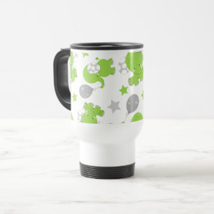 Caneca Térmica Padrão De Elefantes Verdes, Elefantes Cutes, Estre
