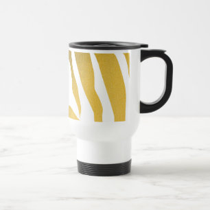 Caneca Térmica Padrão de faixas de impressão de zebra Dourada Fau
