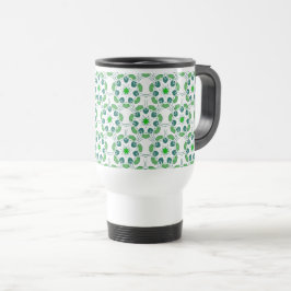 Caneca Térmica Padrão De Folha, Padrão De Folhas, Folhas Verdes