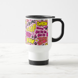 Caneca Térmica Padrão de frases e logotipos em quadrinhos do Chib
