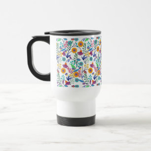 Caneca Térmica Padrão De Fundo Floral Exótico Colorido-23145