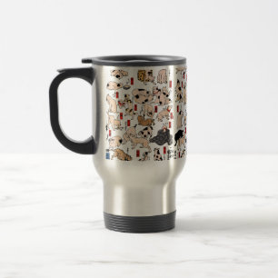 Caneca Térmica Padrão de Gato Ukiyo-e Japonês Vintage: Kuniyoshi