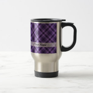 Caneca Térmica Padrão de gingham roxo