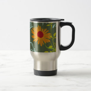 Caneca Térmica Padrão de girassóis