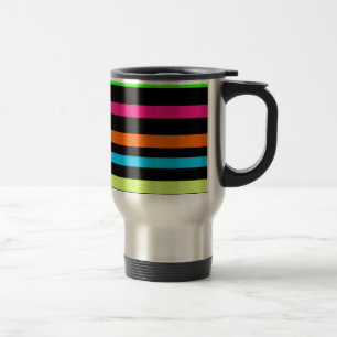 Caneca Térmica Padrão de Listras Neon