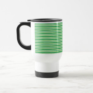 Caneca Térmica Padrão de Listras Verdes do Dia de São Patrício