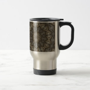 Caneca Térmica Padrão de Mandala em Tons Naturais da Terra