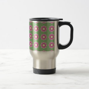 Caneca Térmica Padrão de margarida rosa