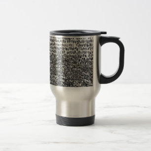 Caneca Térmica Padrão de mosaico prateado