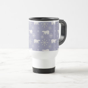 Caneca Térmica Padrão de Natal com ursos polares e flocos de neve