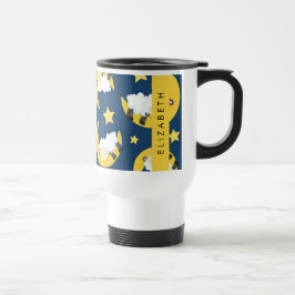 Caneca Térmica Padrão De Ovelha, Ovelha Dormindo, Lua, Seu Nome