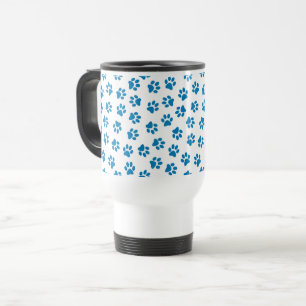 Caneca Térmica Padrão De Patas, Patas Cachorros, Patas Azuis