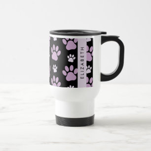 Caneca Térmica Padrão De Patas, Patas Liláticas, Patas De Cachorr
