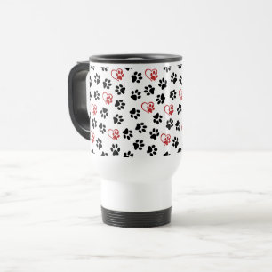 Caneca Térmica Padrão De Patas, Patas Negras, Patas Vermelhas, Co
