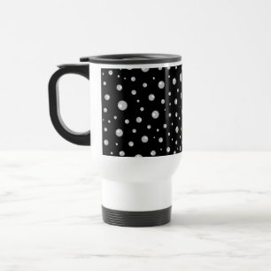 Caneca Térmica Padrão de Pérola em Fundo Preto