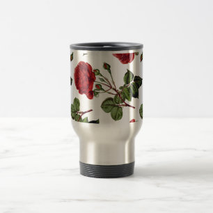Caneca Térmica Padrão de Rosas Vermelhas