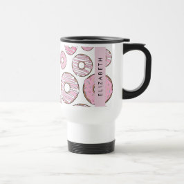 Caneca Térmica Padrão De Rosquinhas, Rosquinhas Rosa, Escoamento,