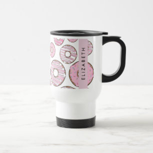 Caneca Térmica Padrão De Rosquinhas, Rosquinhas Rosa, Escoamento,