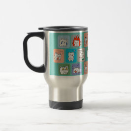 Caneca Térmica padrão de rostos de ursos