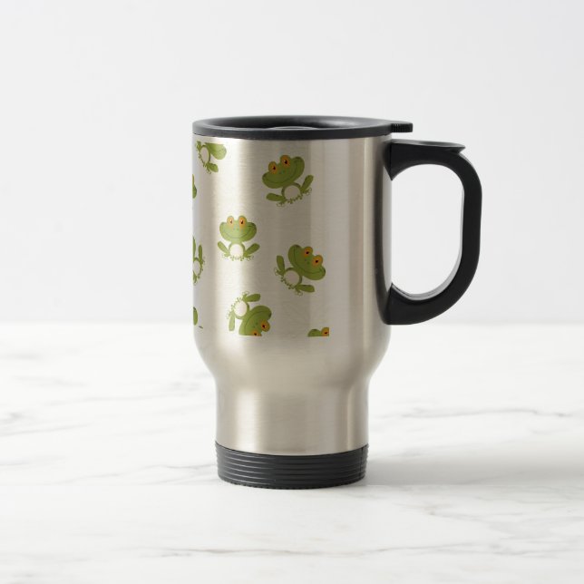 Caneca Térmica Padrão de Sapo Verde Bonito (Direita)