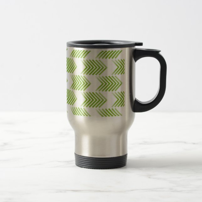Caneca Térmica Padrão de Seta Tribal Verde (Direita)