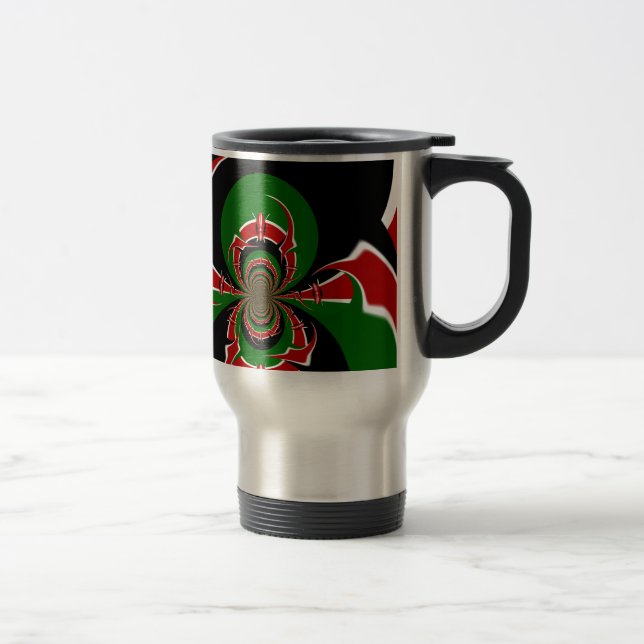 Caneca Térmica Padrão de Sinalizador Queniano Vibrante: Uma Arte  (Direita)