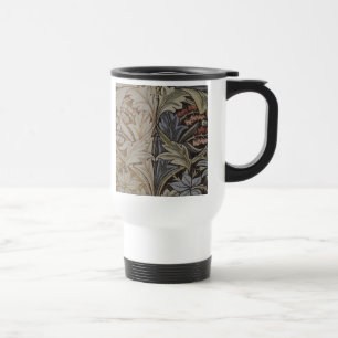 Caneca Térmica Padrão de Tecido Antiquado da Tapeçaria Floral V